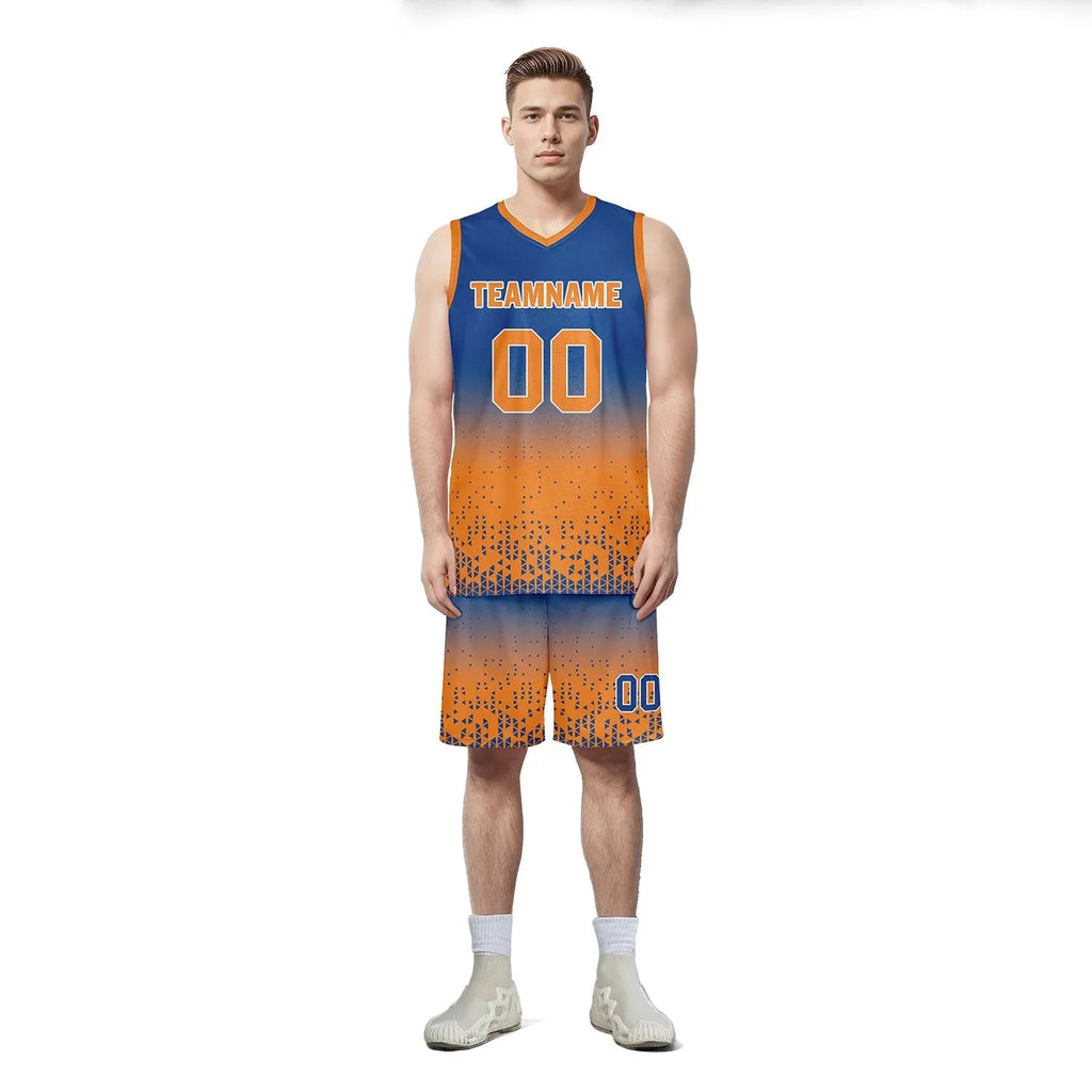 Custom Blue Orange Fade Fashion Sports Uniform Basketball Jersey BBJ01-D020102-3 - Coolcustomize
