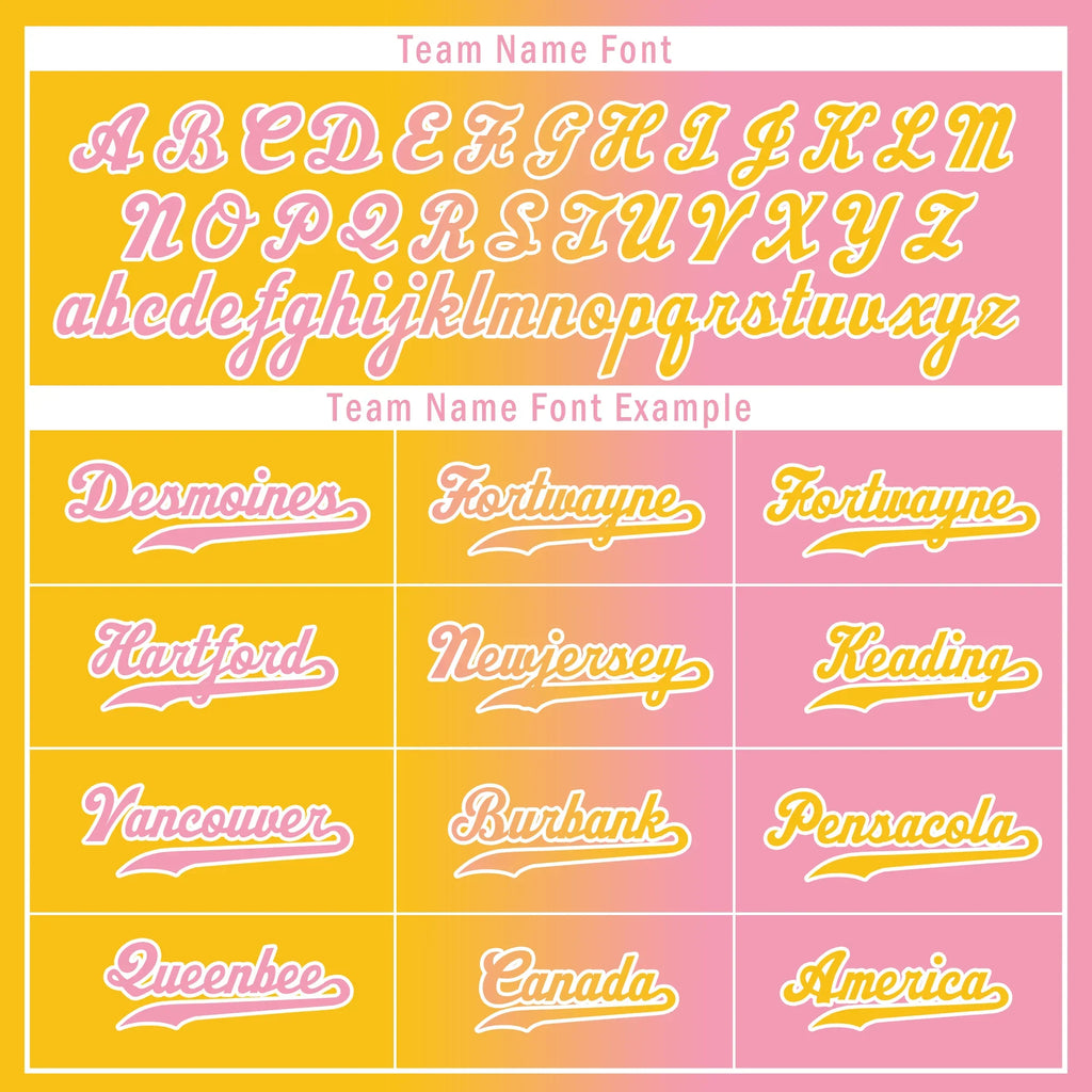 Custom Yellow Pink Gradient Fashion Personalized Authentic Baseball Jersey BSBJ01-D0a7aac - Coolcustomize