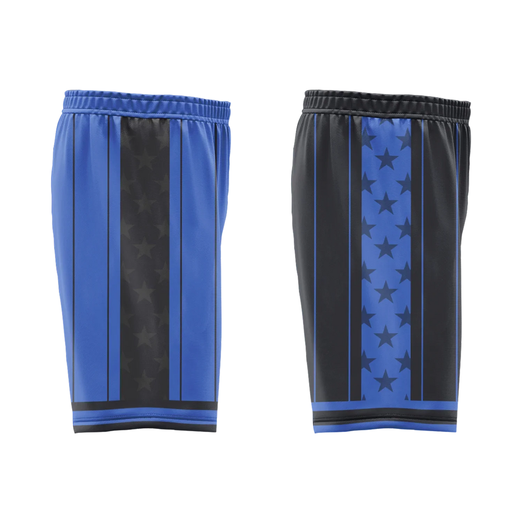Custom Blue Black Classic Style Reversible Basketball Uniform Personalized COOLMAX BBJR-D017055 - Coolcustomize