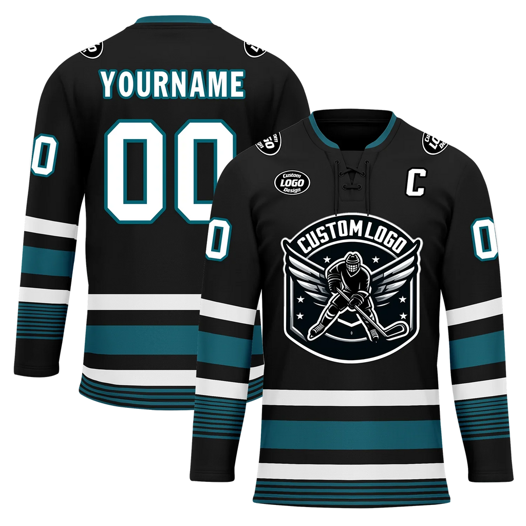 Custom Black Personalized Hockey Jersey HCKJ01-D0a70d0 - Coolcustomize