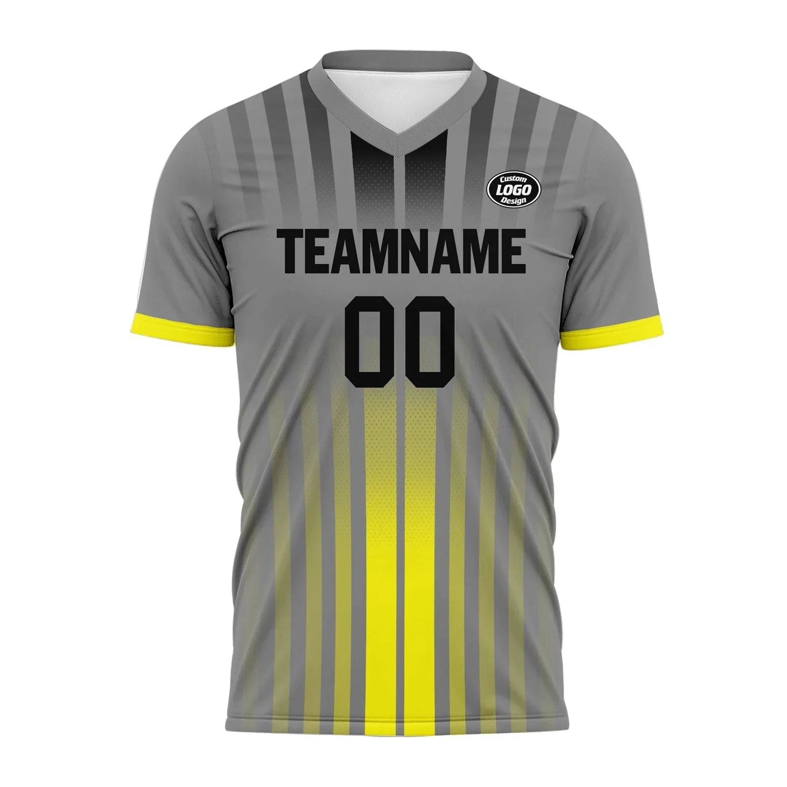Custom Gray Yellow Soccer Sets Jersey Personalized SCJ101-D020131-9 - Coolcustomize