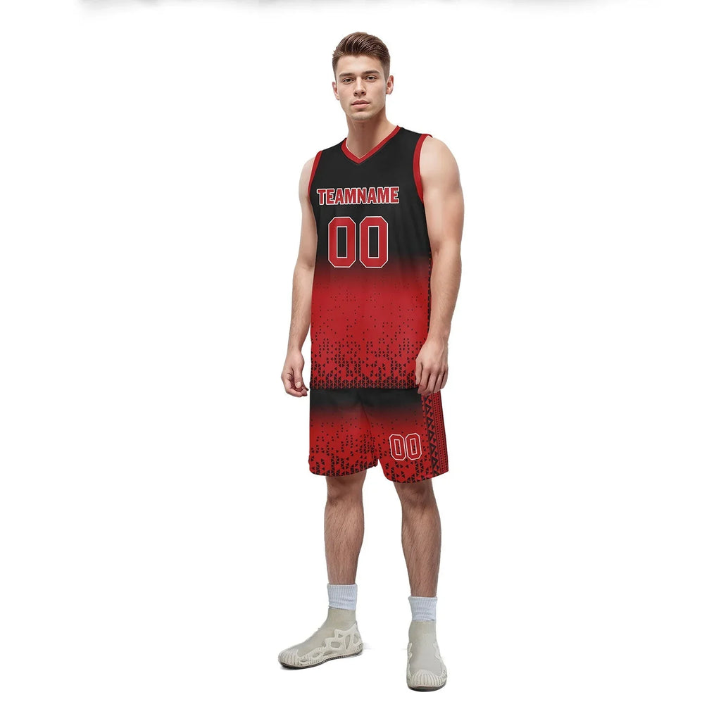 Custom Black Red Fade Fashion Sports Uniform Basketball Jersey BBJ01-D020102-4 - Coolcustomize