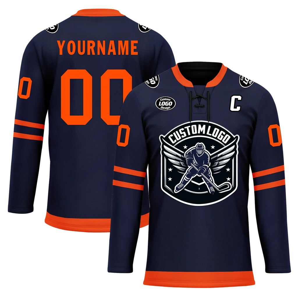 Custom Blue Orange Personalized Hockey Jersey HCKJ01-D0a70c8 - Coolcustomize