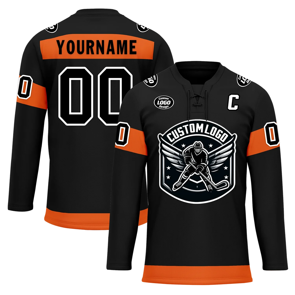 Custom Black Orange Personalized Hockey Jersey HCKJ01-D0a70ec - Coolcustomize