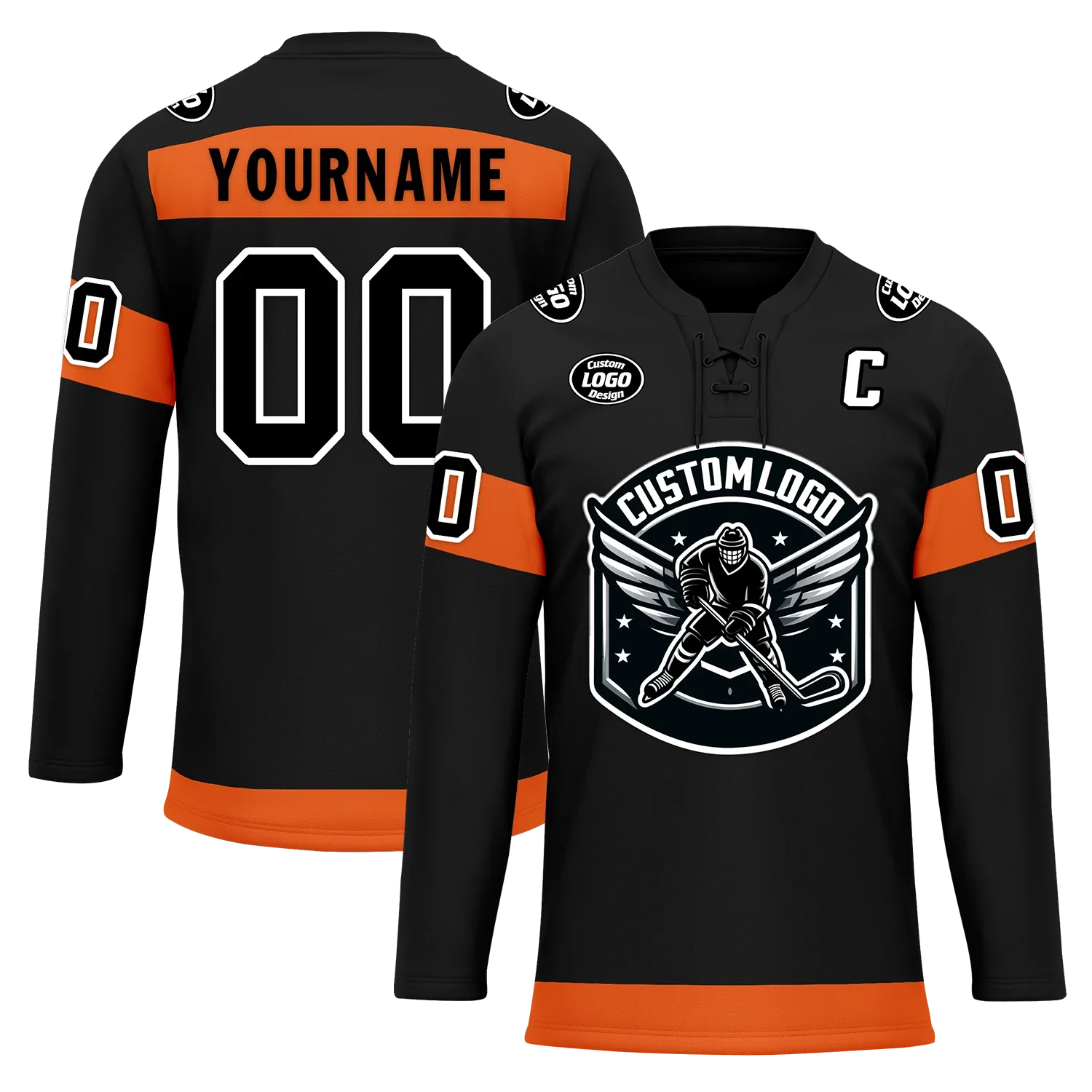 Custom Black Orange Personalized Hockey Jersey HCKJ01-D0a70ec - Coolcustomize