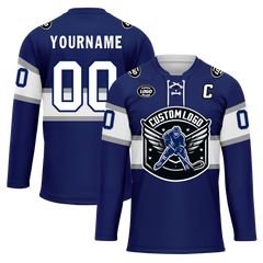 Custom Blue White Personalized Hockey Jersey HCKJ01-D0a70bd