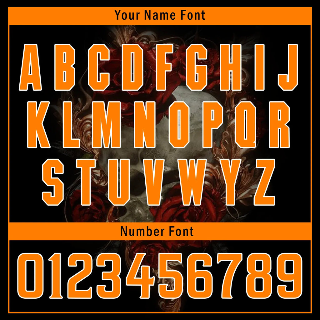 Custom Black Orange Skull Fashion Personalized Authentic Baseball Jersey BSBJ01-D017156 - Coolcustomize