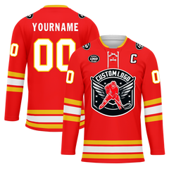 Custom Red Yellow Personalized Hockey Jersey HCKJ01-D0a70ce