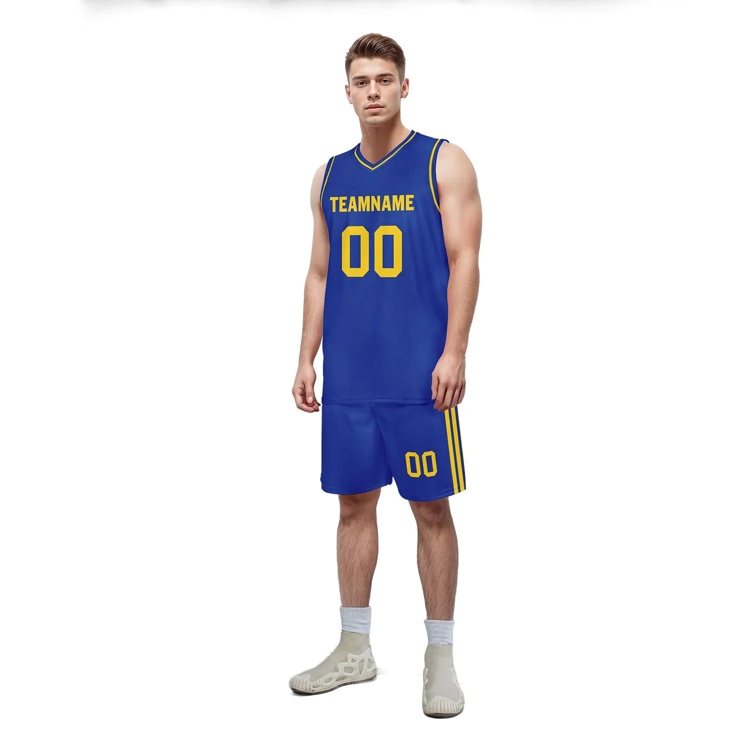 Custom Blue Classic Style Sports Uniform Basketball Jersey BBJ01-D020105-12 - Coolcustomize