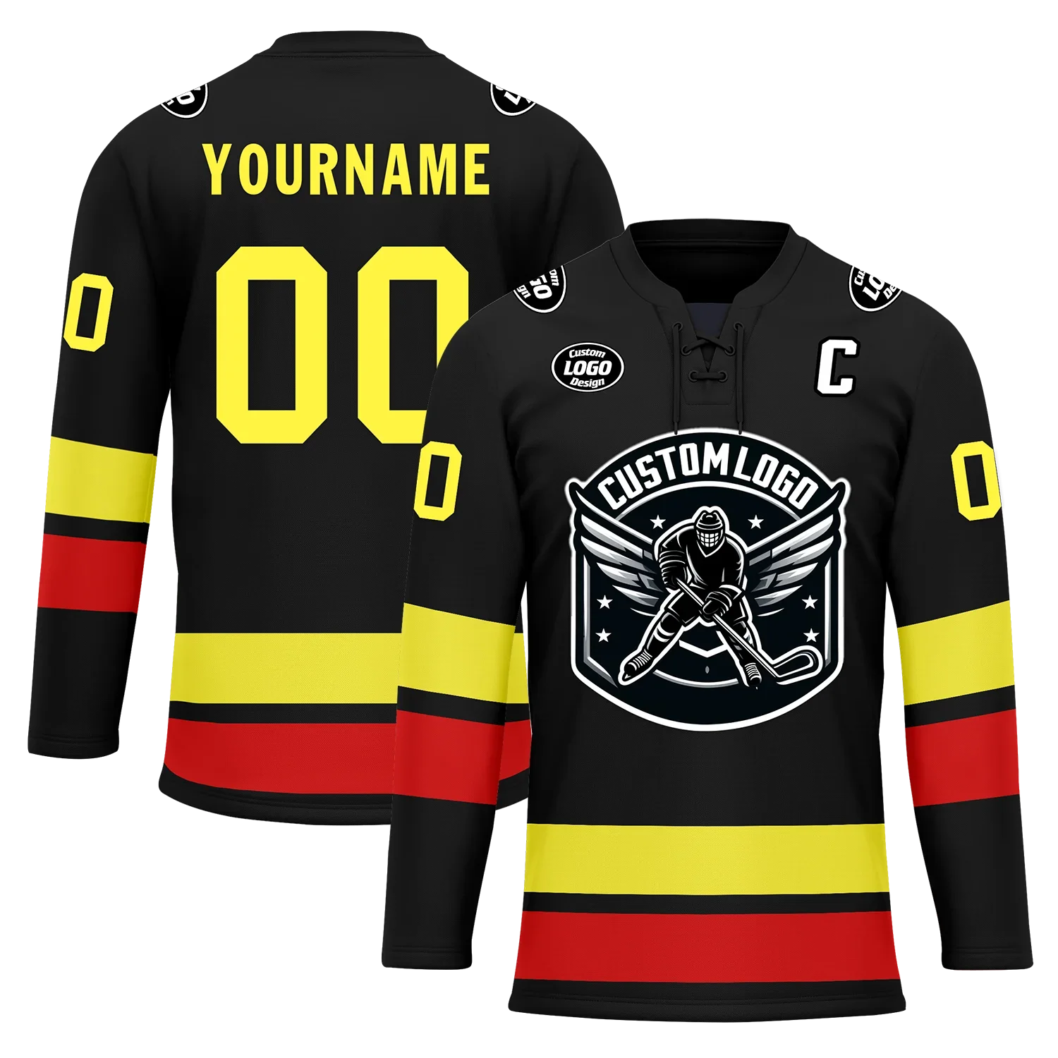 Custom Black Personalized Hockey Jersey HCKJ01-D0a70dd - Coolcustomize