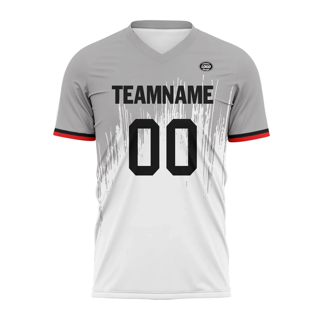 Custom Gray White Soccer Sets Jersey Personalized SCJ101-D28027 - Coolcustomize