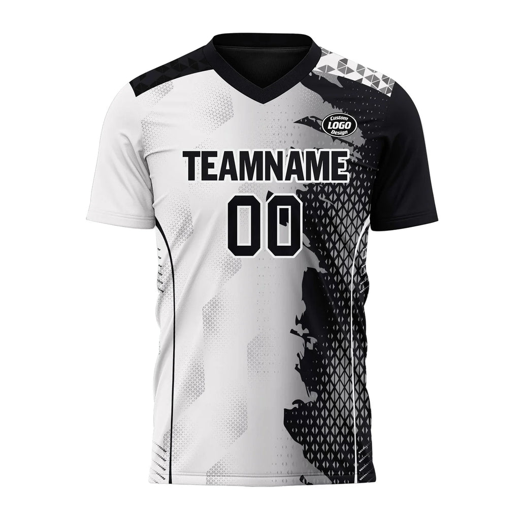 Custom Black White Soccer Sets Jersey Personalized SCJ101-D020210-2 - Coolcustomize