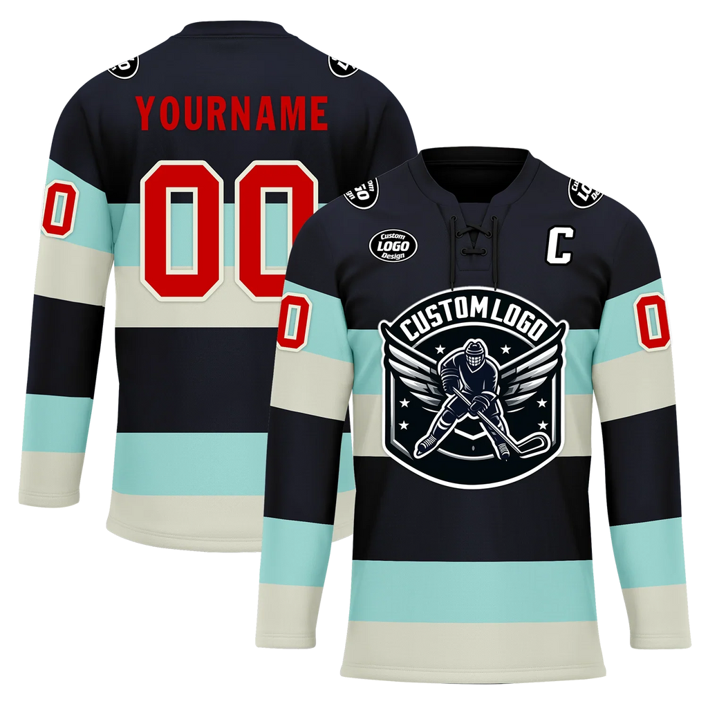 Custom Black White Personalized Hockey Jersey HCKJ01-D0a70db - Coolcustomize