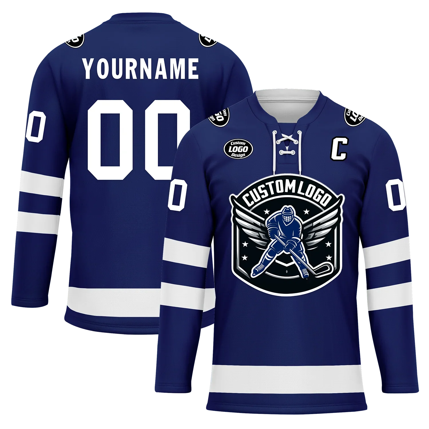 Custom Blue White Personalized Hockey Jersey HCKJ01-D0a70bc - Coolcustomize