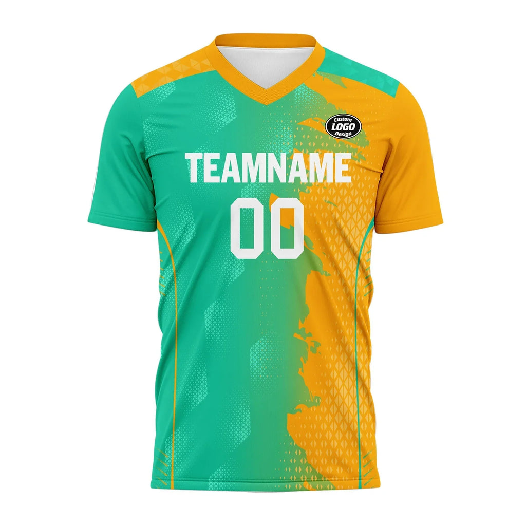Custom Green Yellow Soccer Sets Jersey Personalized SCJ101-D020210-6 - Coolcustomize