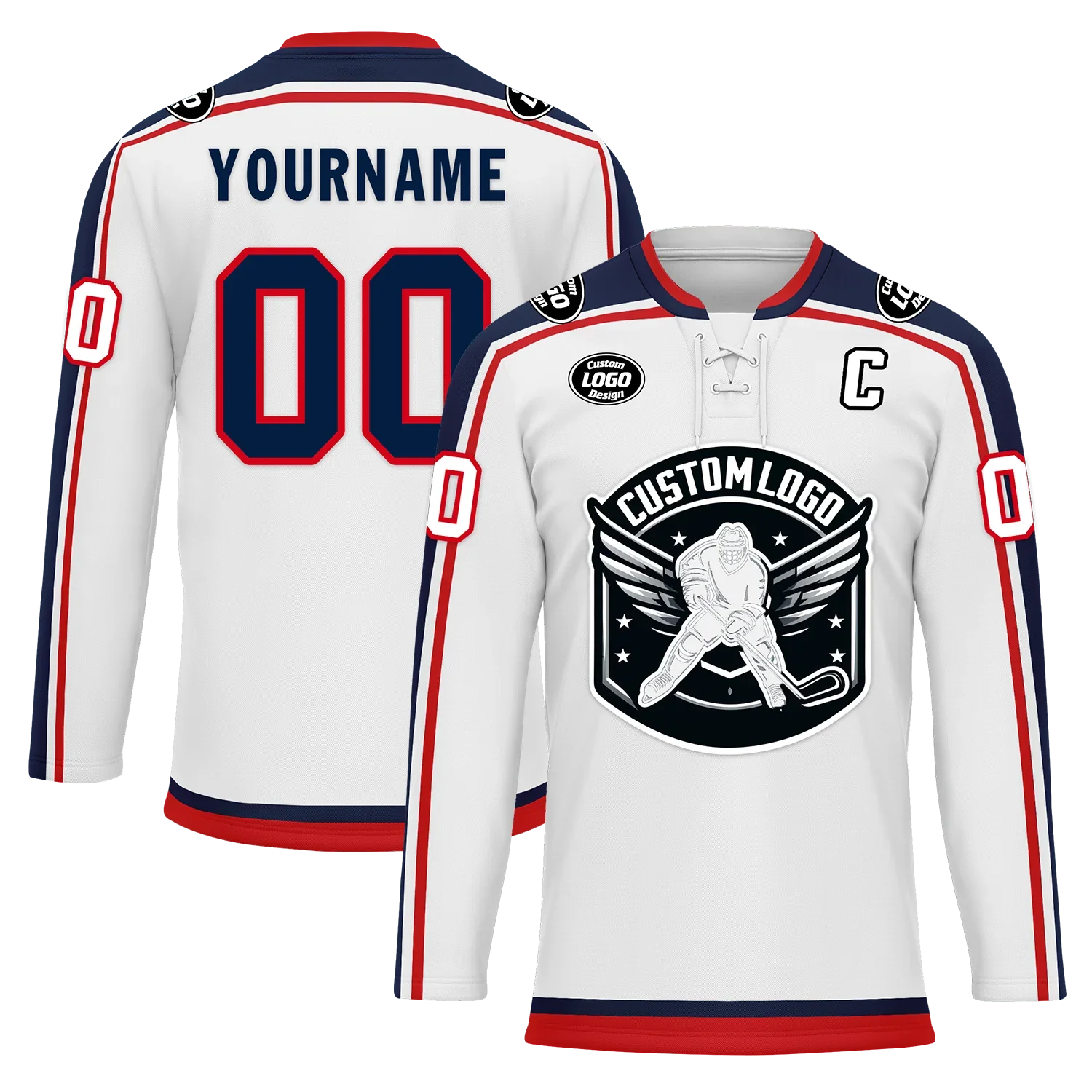 Custom White Personalized Hockey Jersey HCKJ01-D0a70fa - Coolcustomize