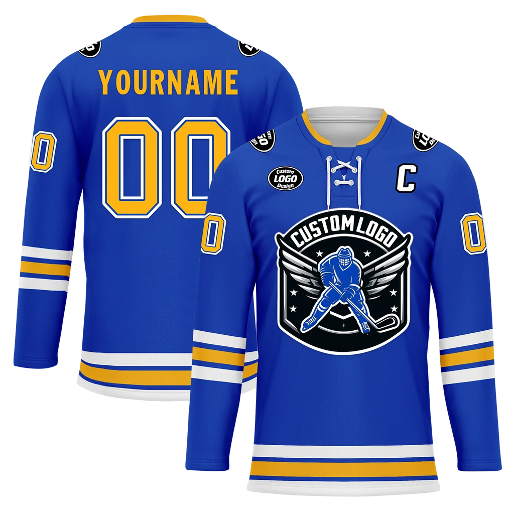 Custom Blue Yellow Personalized Hockey Jersey HCKJ01-D0a70cc - Coolcustomize