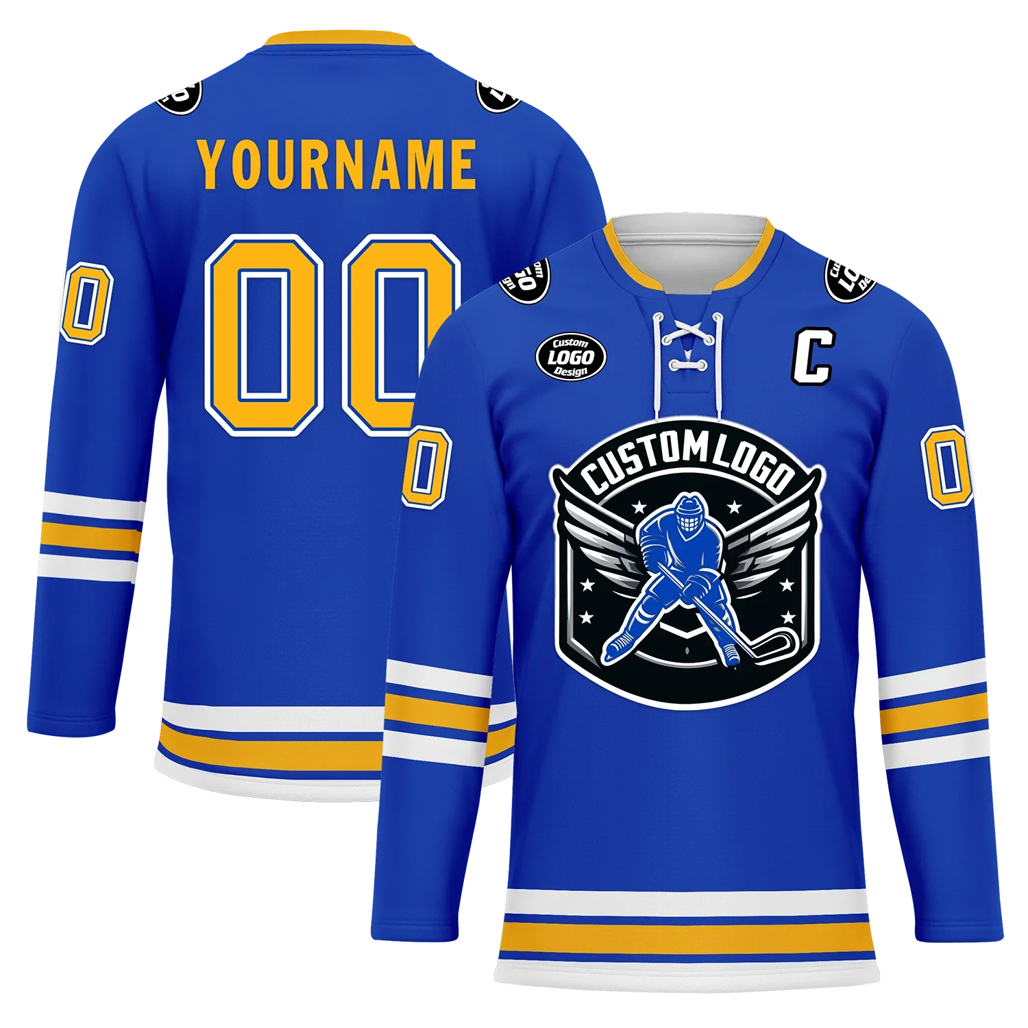 Custom Blue Yellow Personalized Hockey Jersey HCKJ01-D0a70cc - Coolcustomize