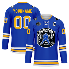 Custom Blue Yellow Personalized Hockey Jersey HCKJ01-D0a70cc