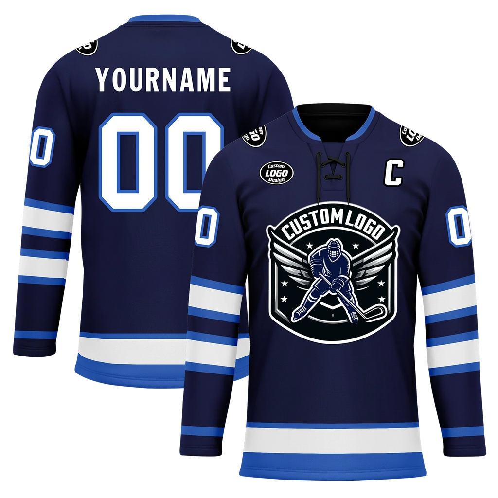 Custom Blue Personalized Hockey Jersey HCKJ01-D0a70d9 - Coolcustomize