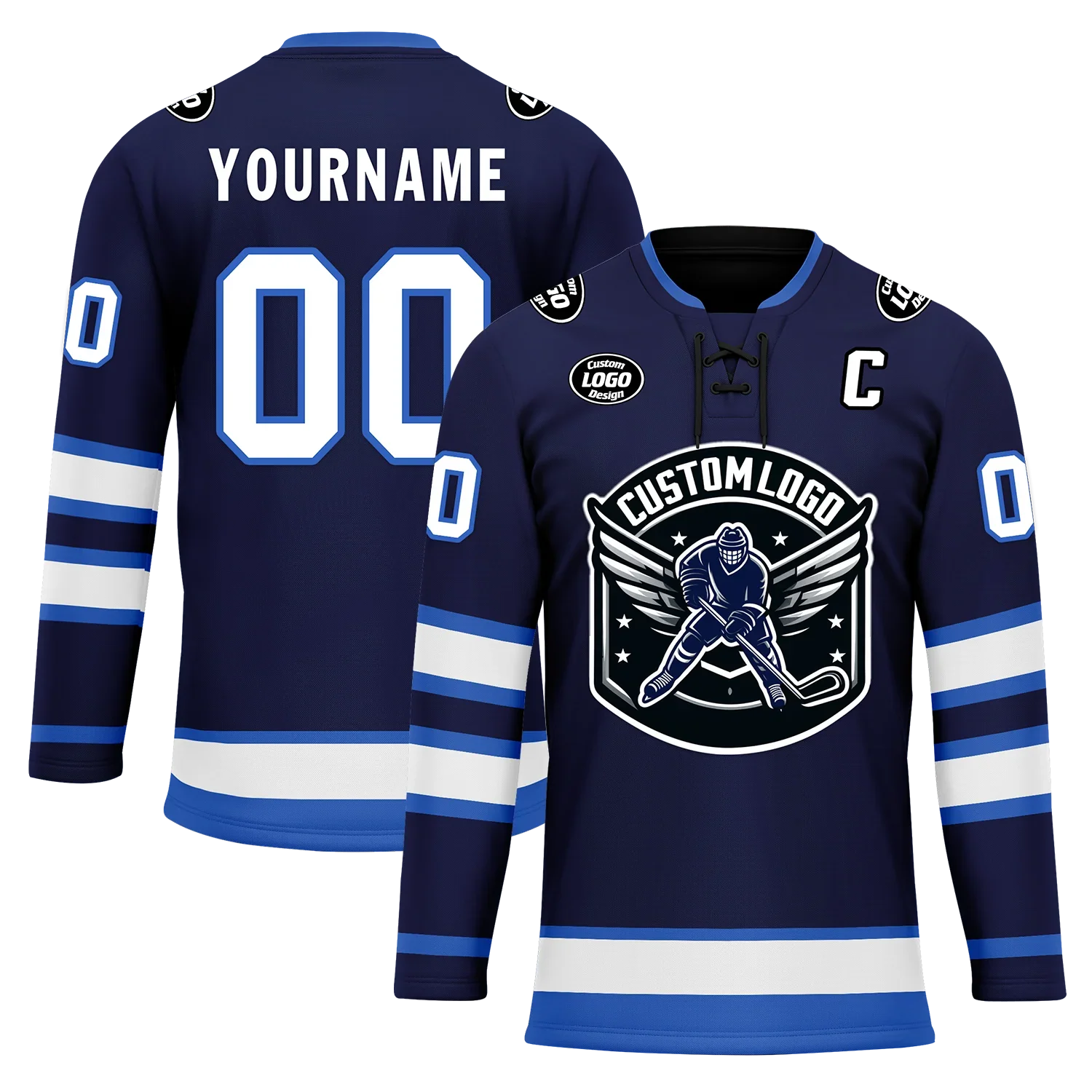 Custom Blue Personalized Hockey Jersey HCKJ01-D0a70d9 - Coolcustomize