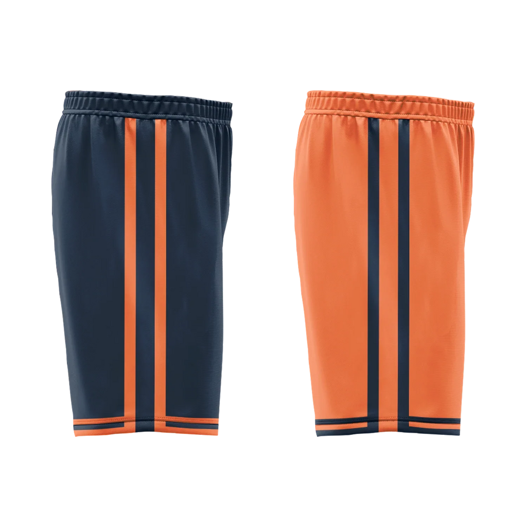 Custom Blue Orange Classic Style Reversible Basketball Uniform Personalized Ordinary BBJR-D017015 - Coolcustomize