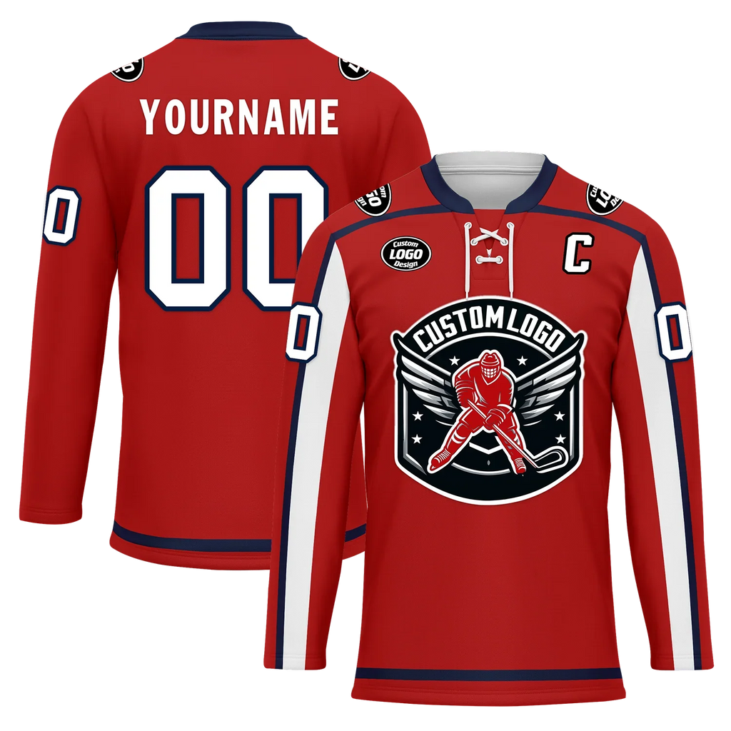 Custom Red Personalized Hockey Jersey HCKJ01-D0a70e9 - Coolcustomize