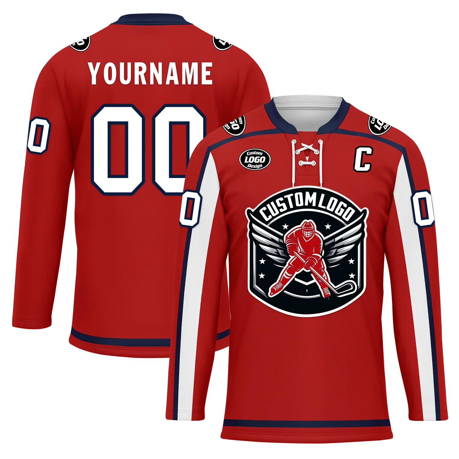 Custom Red Personalized Hockey Jersey HCKJ01-D0a70e9 - Coolcustomize