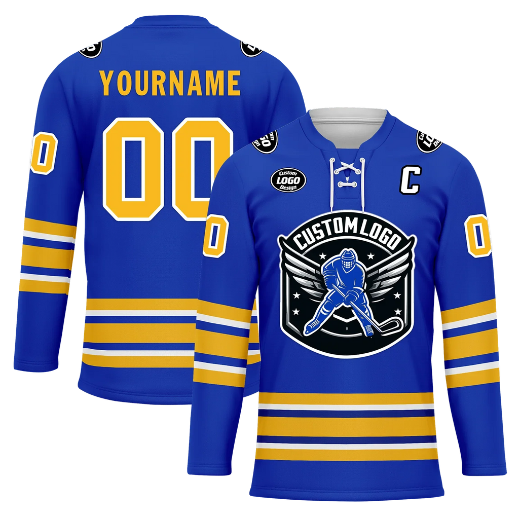 Custom Blue Yellow Personalized Hockey Jersey HCKJ01-D0a70aa - Coolcustomize