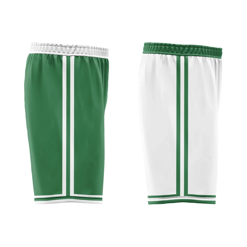 Custom Green White Classic Style Reversible Basketball Uniform Personalized COOLMAX BBJR-D017001 - Coolcustomize