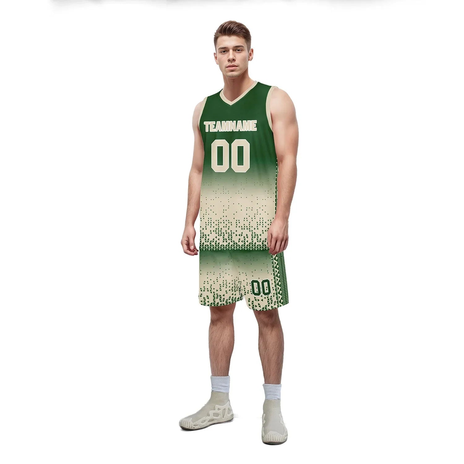 Custom Green Yellow Fade Fashion Sports Uniform Basketball Jersey BBJ01-D020102-7 - Coolcustomize