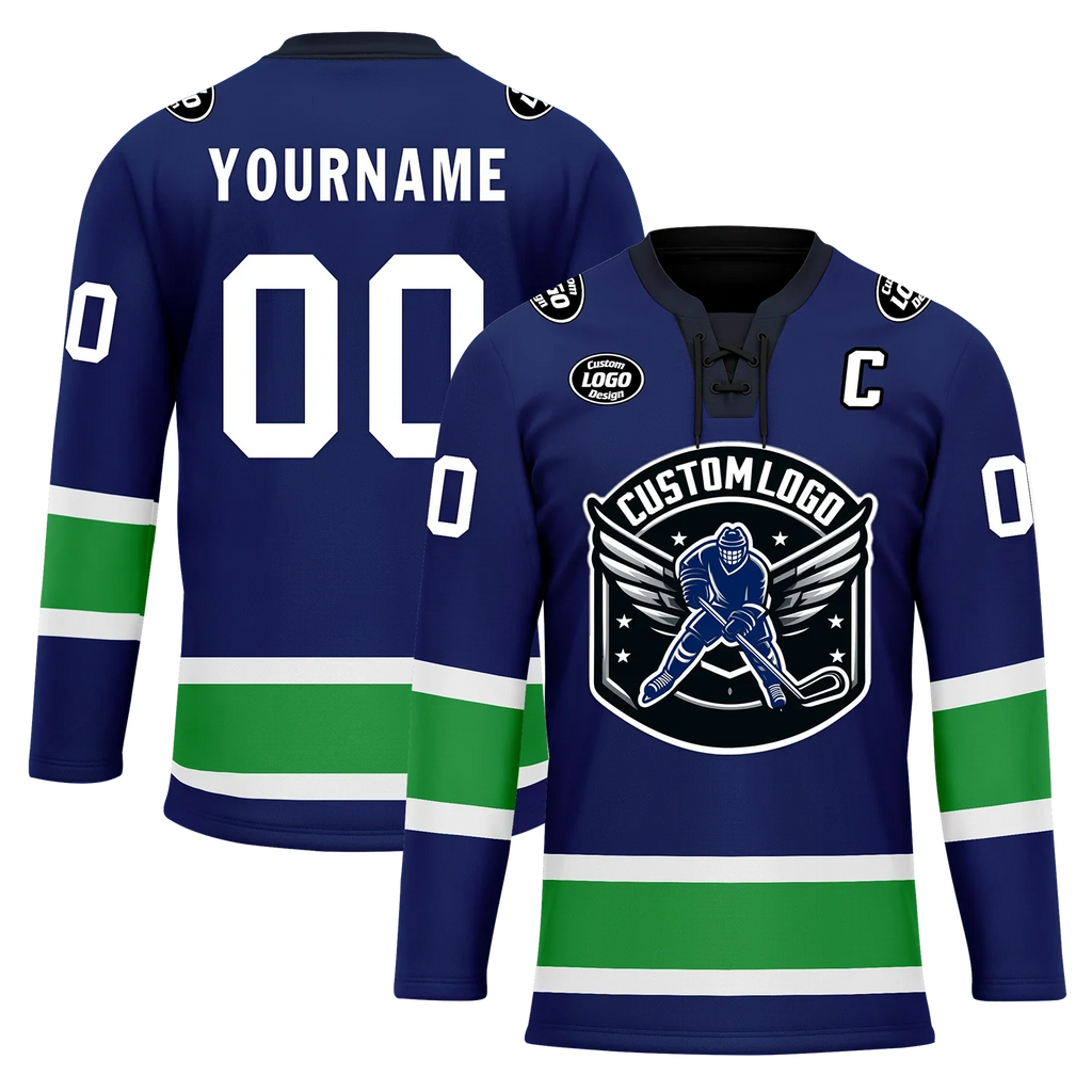 Custom Blue Green Personalized Hockey Jersey HCKJ01-D0a70dc - Coolcustomize