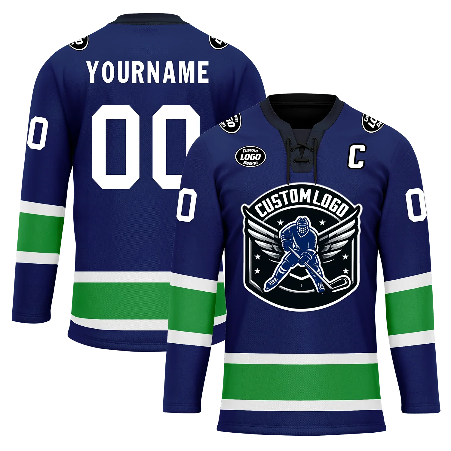 Custom Blue Green Personalized Hockey Jersey HCKJ01-D0a70dc - Coolcustomize