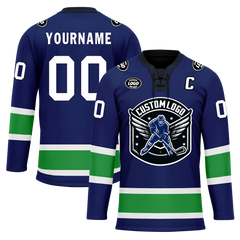 Custom Blue Green Personalized Hockey Jersey HCKJ01-D0a70dc