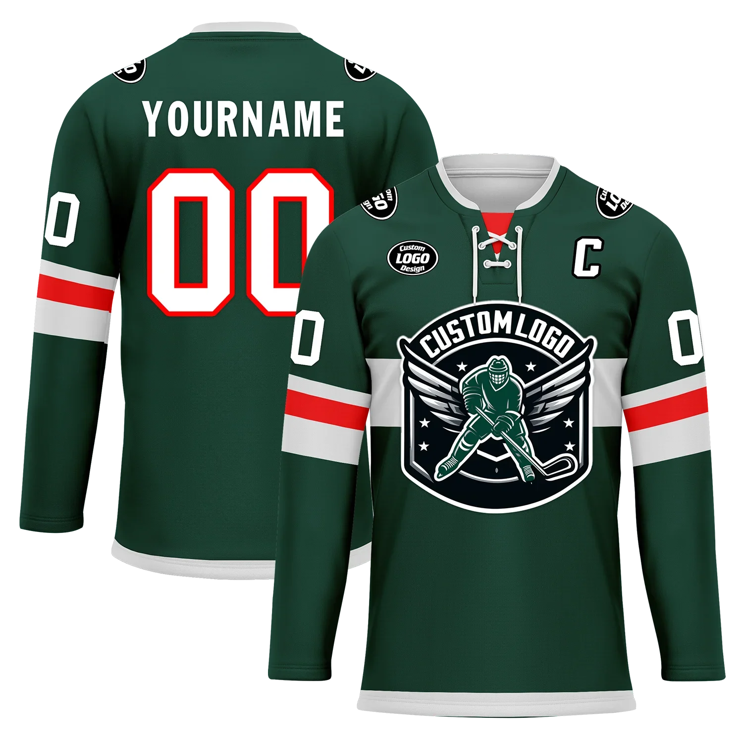 Custom Green Personalized Hockey Jersey HCKJ01-D0a70b9 - Coolcustomize