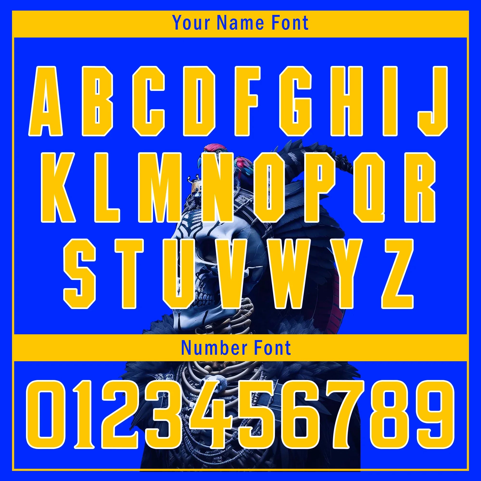 Custom Blue Yellow Skull Fashion Personalized Authentic Baseball Jersey BSBJ01-D017157 - Coolcustomize