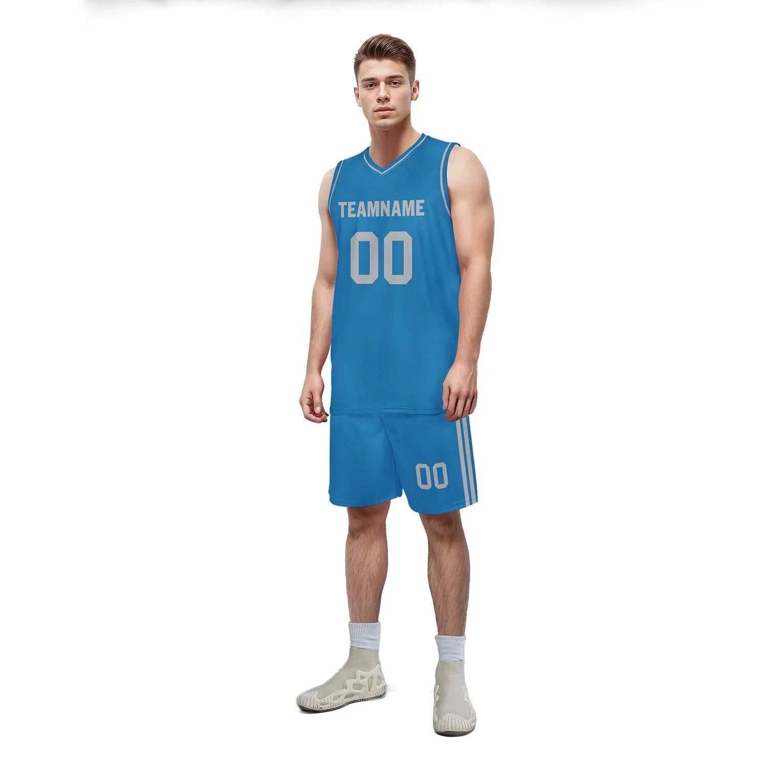Custom Blue Classic Style Sports Uniform Basketball Jersey BBJ01-D020105-11 - Coolcustomize