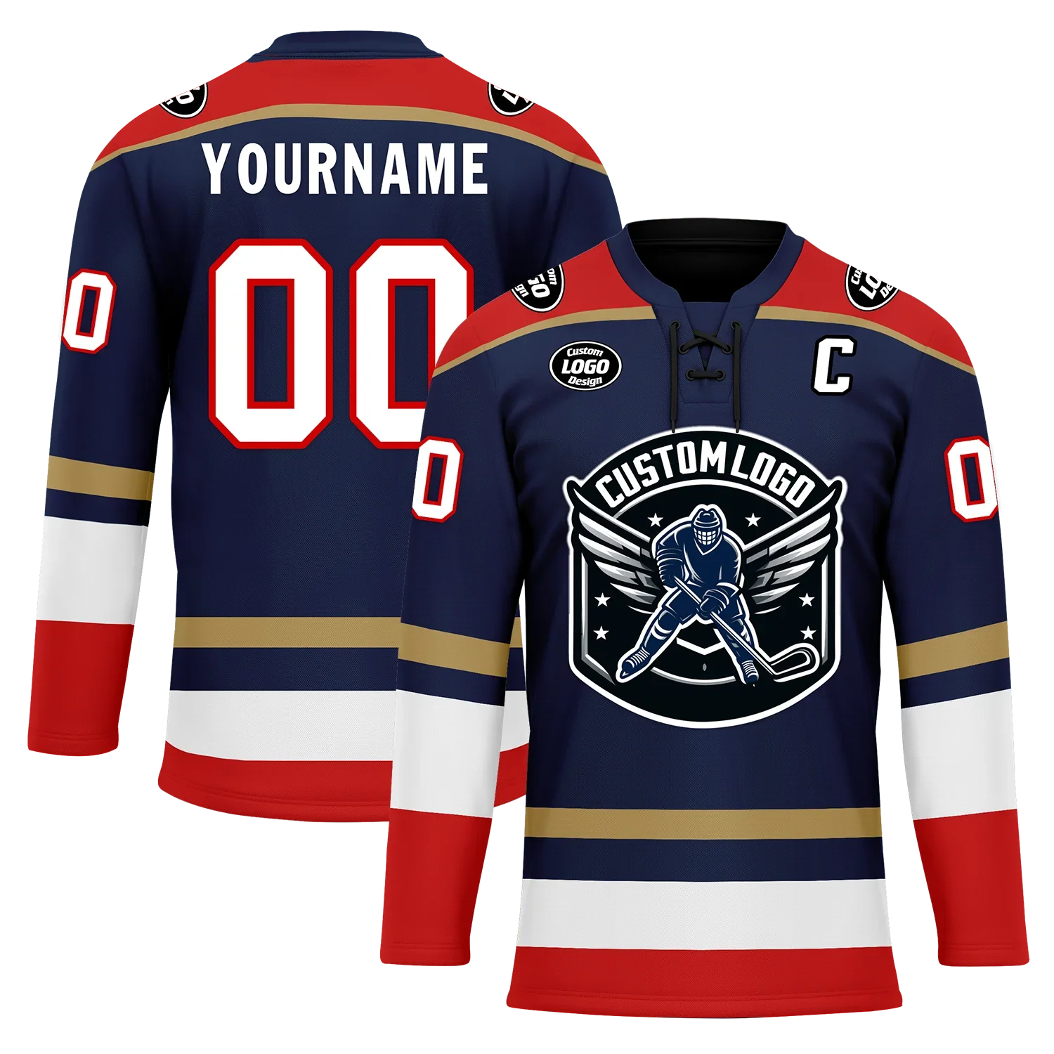 Custom Blue Red Personalized Hockey Jersey HCKJ01-D0a70af - Coolcustomize