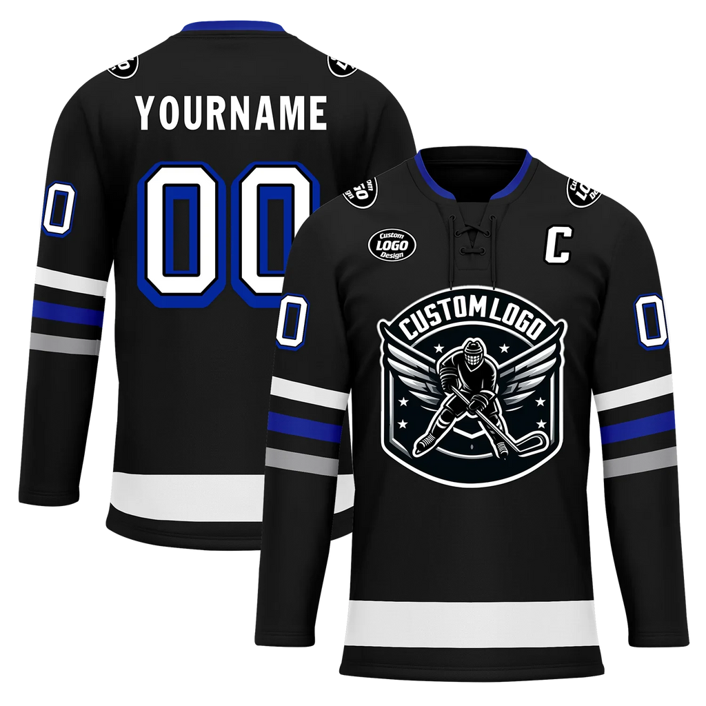 Custom Black Grey Personalized Hockey Jersey HCKJ01-D0a70ba - Coolcustomize
