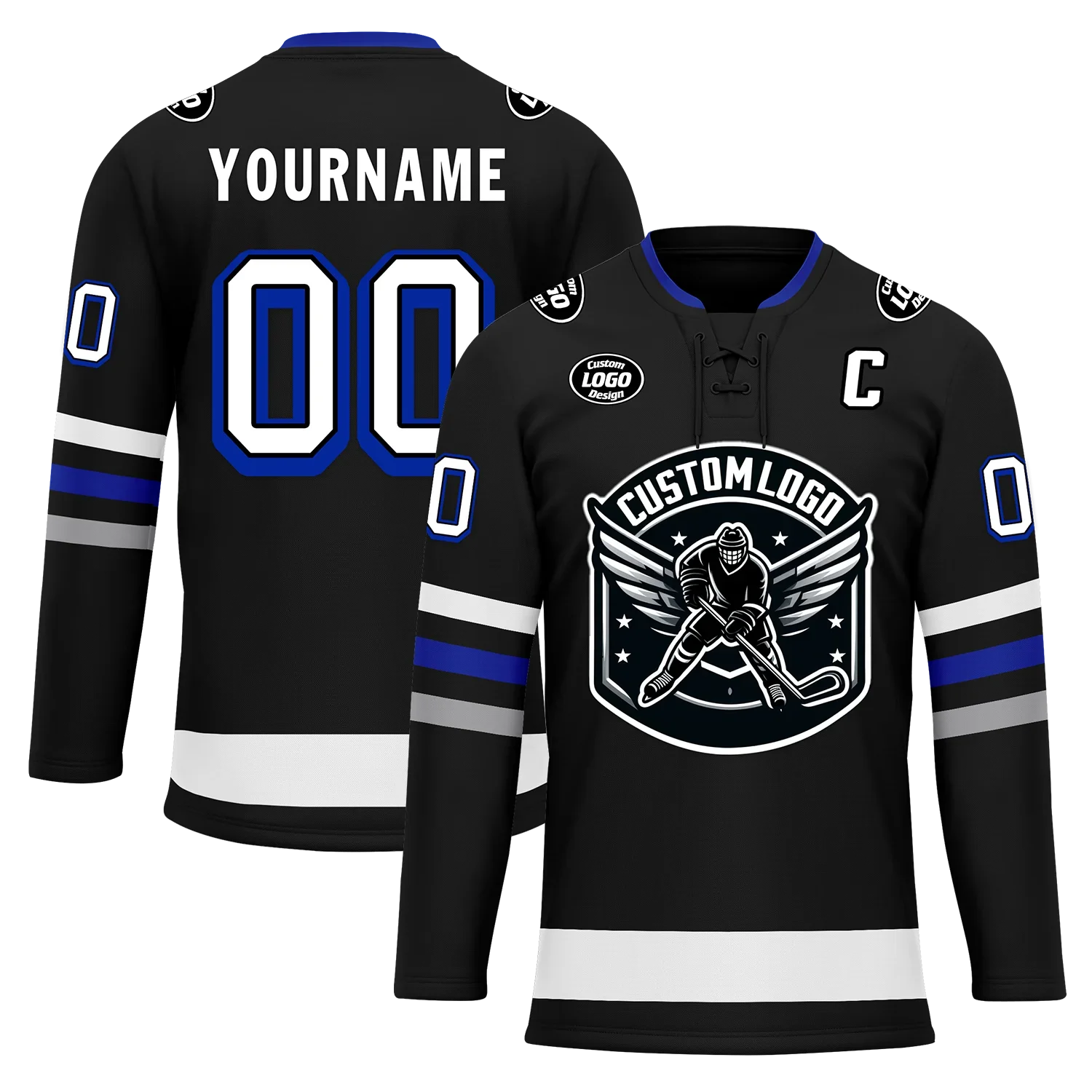 Custom Black Grey Personalized Hockey Jersey HCKJ01-D0a70ba - Coolcustomize