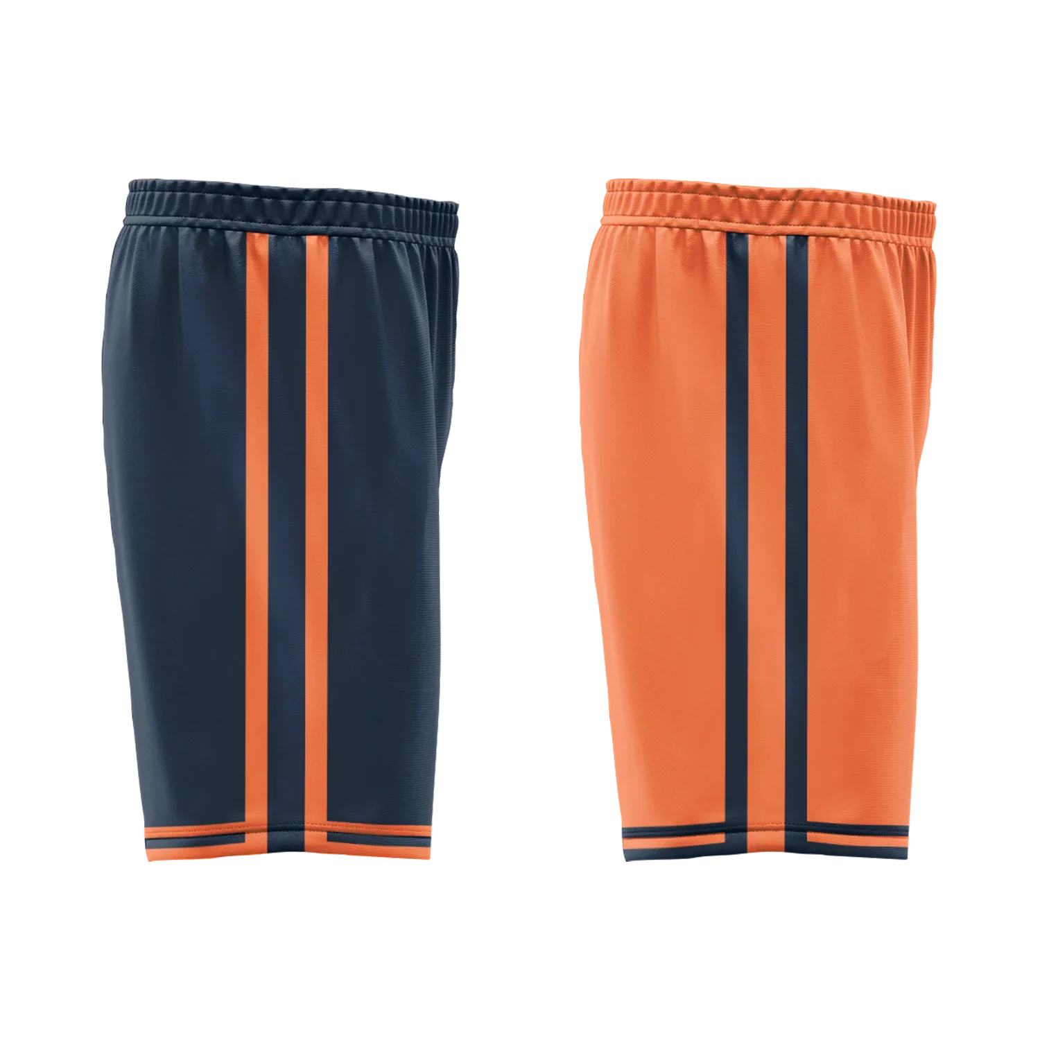Custom Blue Orange Classic Style Reversible Basketball Uniform Personalized COOLMAX BBJR-D017015 - Coolcustomize