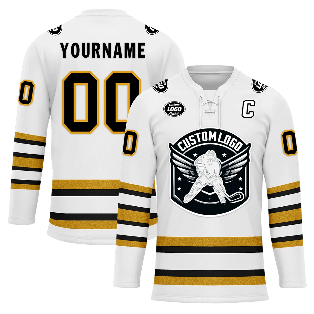 Custom White Yellow Personalized Hockey Jersey HCKJ01-D0a70ef - Coolcustomize
