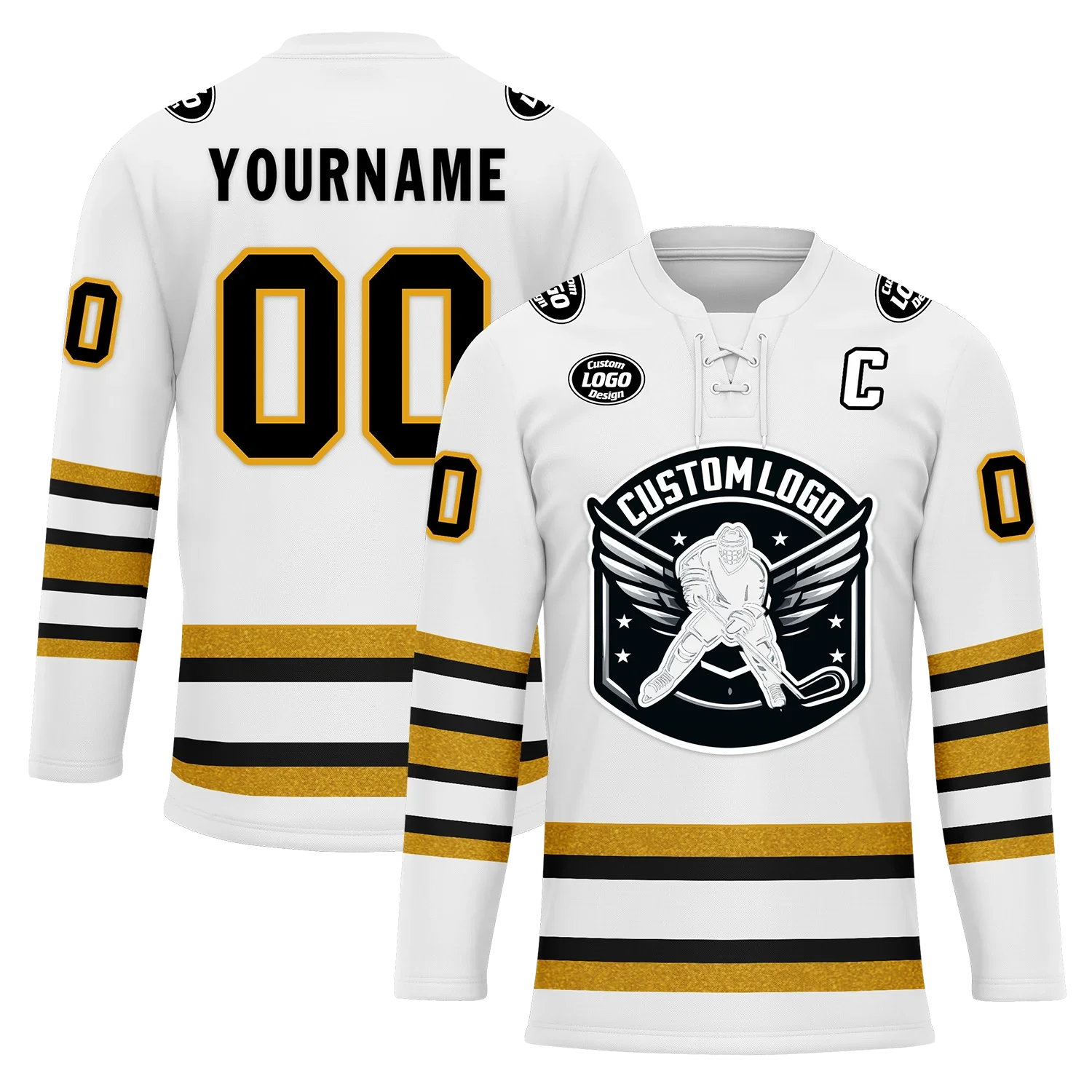 Custom White Yellow Personalized Hockey Jersey HCKJ01-D0a70ef - Coolcustomize