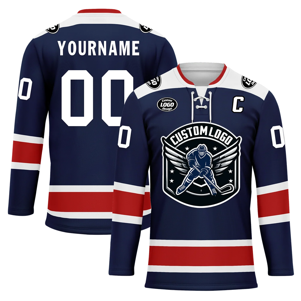 Custom Blue Red Personalized Hockey Jersey HCKJ01-D0a70f0 - Coolcustomize