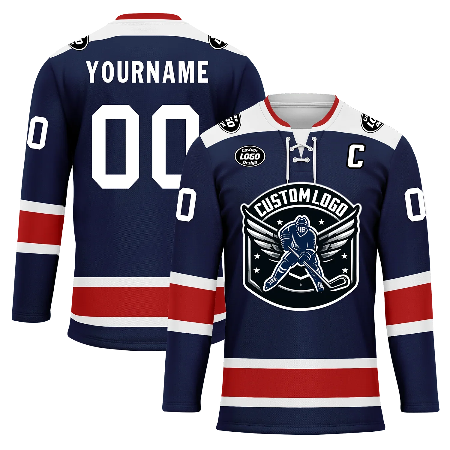 Custom Blue Red Personalized Hockey Jersey HCKJ01-D0a70f0 - Coolcustomize