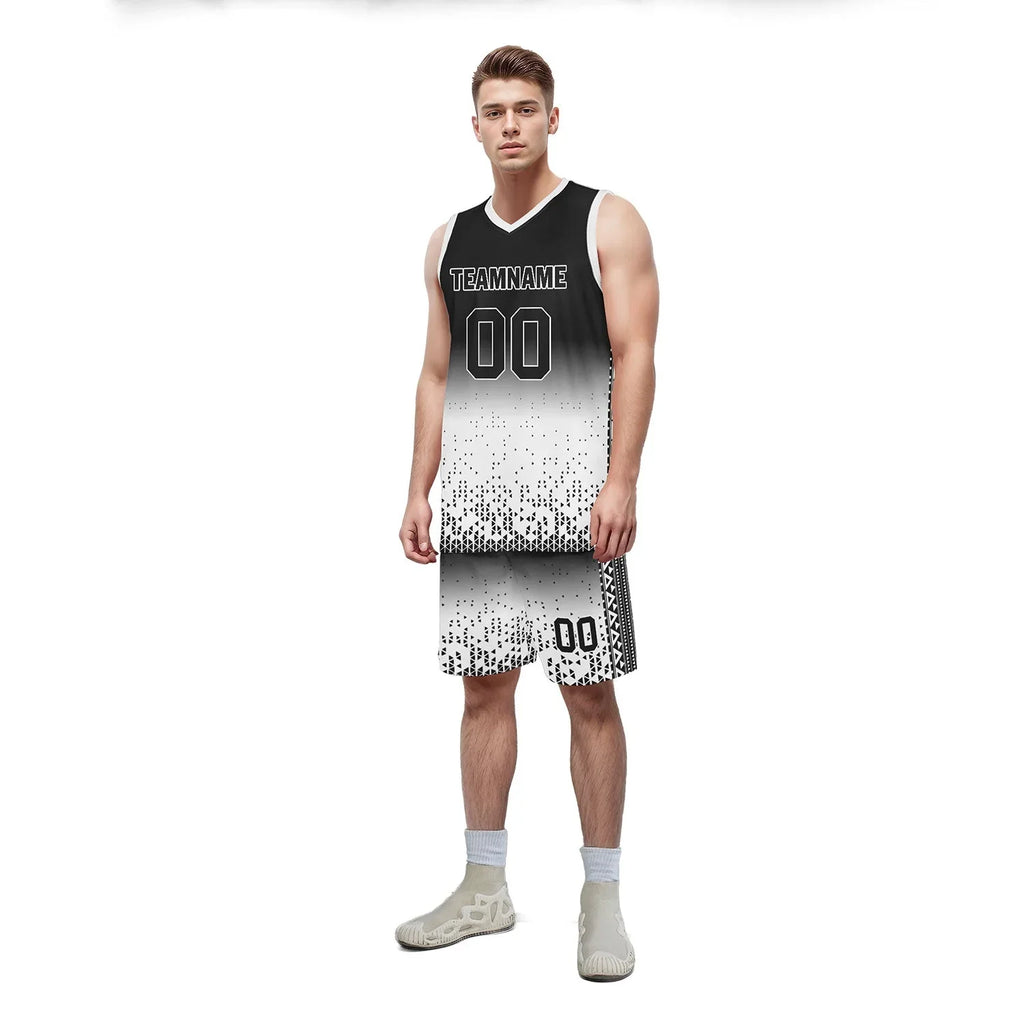 Custom Black White Fade Fashion Sports Uniform Basketball Jersey BBJ01-D020102-2 - Coolcustomize