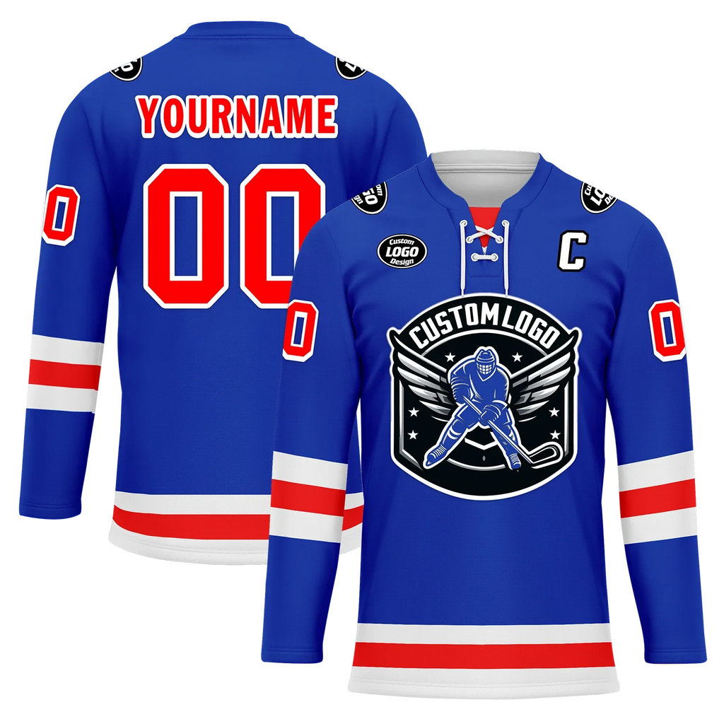 Custom Blue Red Personalized Hockey Jersey HCKJ01-D0a7007 - Coolcustomize