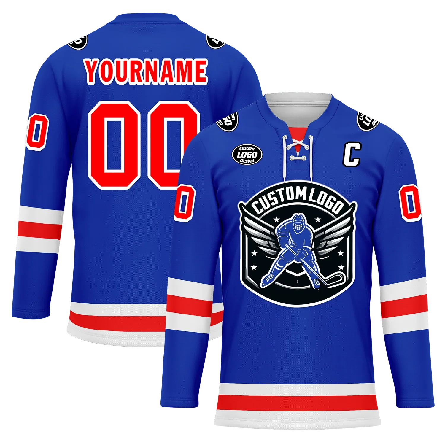 Custom Blue Red Personalized Hockey Jersey HCKJ01-D0a7007 - Coolcustomize