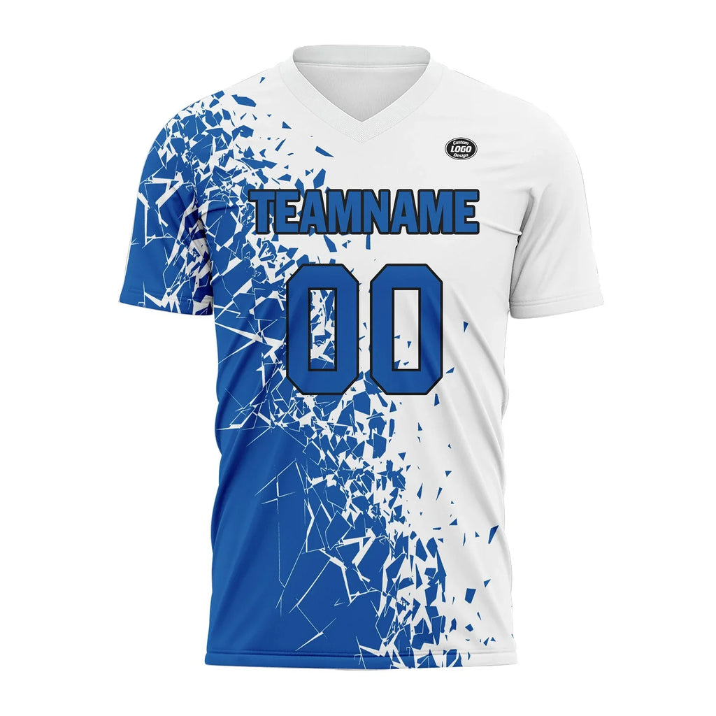 Custom Blue White Soccer Sets Jersey Personalized SCJ101-D28008 - Coolcustomize