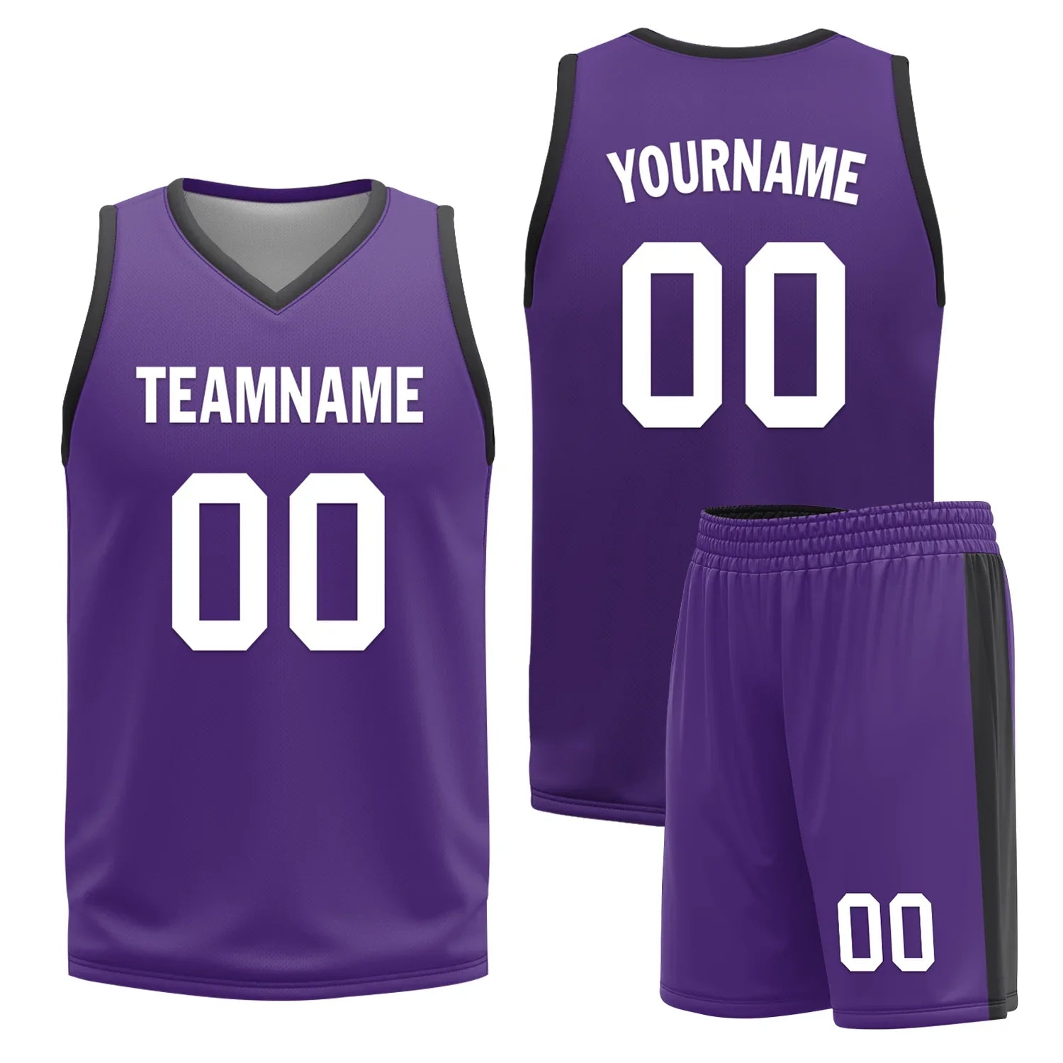 Custom Black Purple Classic Style Reversible Basketball Uniform Personalized Ordinary BBJR-D017035 - Coolcustomize